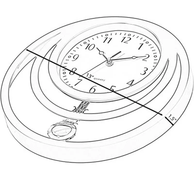 Clockswise Decorative Modern Unique Round Plastic Wall Clock With Circles, For Living Room, Kitchen, Or Dining Room, Black 5 Clockswise Decorative Modern Unique Round Plastic Wall Clock With Circles, For Living Room, Kitchen, Or Dining Room, Black - Image 3