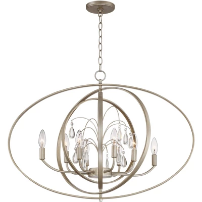 Possini Euro Design Tiller Champagne Satin Silver Pendant Chandelier 31 1/2" Wide Modern Open Orb Frame 8-Light Fixture For Dining Room Kitchen Island 7 Possini Euro Design Tiller Champagne Satin Silver Pendant Chandelier 31 1/2" Wide Modern Open Orb Frame 8-Light Fixture For Dining Room Kitchen Island - Image 5