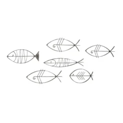 Set Of 6 Metal Fish Indoor Outdoor Wire Wall Decors Black - Olivia & May -Lamps and Lighting Store GUEST 67fd243b a752 493a 98e2 f433be1de6fb