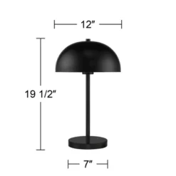 360 Lighting Rhys Modern Mid Century Luxury Accent Table Lamps 19 1/2" High Set Of 2 Black Metal Dome Shaped Shade For Bedroom Living Room Bedside -Lamps and Lighting Store GUEST 684ba460 5f25 4d90 8a34 78133b4df3af
