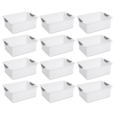 Sterilite Ultra Ventilated Open Top Plastic Storage Organizer Basket With Gray Contoured Carrying Handles 9 Sterilite Ultra Ventilated Open Top Plastic Storage Organizer Basket With Gray Contoured Carrying Handles - Image 7