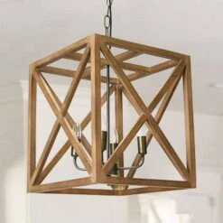 Metal/Wood Chandelier Natural Brown - Storied Home -Lamps and Lighting Store GUEST 6a0ca127 6da2 49ba 92f1 eb251fd9a23f