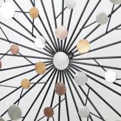 LuxenHome Silver, Black, And Gold Iron Metal Round Abstract Wall Decor -Lamps and Lighting Store GUEST 6b83e88f 8407 43ad bad6 b1fe207c15c5