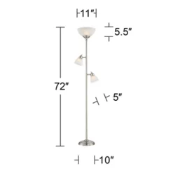 360 Lighting Ellery Modern Torchiere Floor Lamp With Side Lights 72" Tall Brushed Nickel Frosted White Glass Shade For Living Room Reading Bedroom 14 360 Lighting Ellery Modern Torchiere Floor Lamp With Side Lights 72" Tall Brushed Nickel Frosted White Glass Shade For Living Room Reading Bedroom -Lamps and Lighting Store GUEST 6b8cb13f 3c91 4d63 91b2 962b241191fe