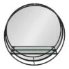 19" Diameter Kei Modern Round Accent Mirror With Shelf Black - Kate & Laurel All Things Decor -Lamps and Lighting Store GUEST 6c5b4557 d845 41a3 a445 7d158cfb5cb8
