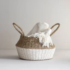 White Rope & Seagrass Belly Basket - Foreside Home & Garden 11 White Rope & Seagrass Belly Basket - Foreside Home & Garden -Lamps and Lighting Store GUEST 6cff7b08 dedd 40f5 8097 4ee105715ca9