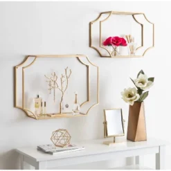 2pc Ciel Modern Glam Metal Wall Shelf Set - Kate & Laurel All Things Decor -Lamps and Lighting Store GUEST 6e3fdf03 b072 45f2 bf74 2cd171b8d324