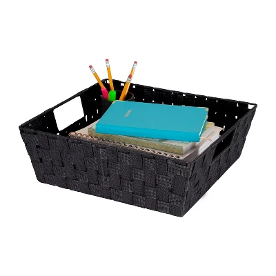 Simplify Large 13" Woven Strap Storage Bin Black 4 Simplify Large 13" Woven Strap Storage Bin Black - Image 2