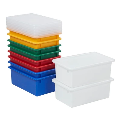 ECR4Kids Cubby Storage Bin With Non-Snap Lid, Plastic Conatiner, 10-Pack 10 ECR4Kids Cubby Storage Bin With Non-Snap Lid, Plastic Conatiner, 10-Pack - Image 8