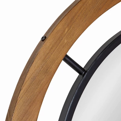 32" X 32" Whalen Round Wall Mirror Brown - Kate & Laurel All Things Decor 4 32" X 32" Whalen Round Wall Mirror Brown - Kate & Laurel All Things Decor - Image 2
