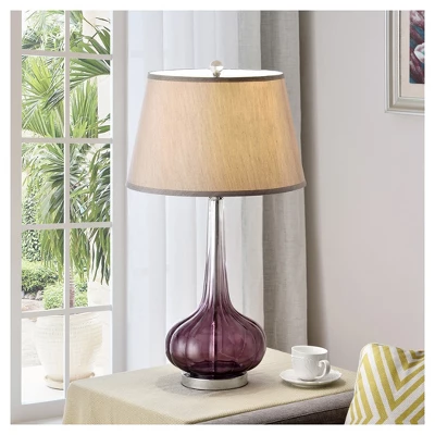 30" Retro Glass Table Lamp With 3-way Switch Purple - Ore International 3 30" Retro Glass Table Lamp With 3-way Switch Purple - Ore International