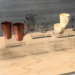 Azar Displays Clear Acrylic 22"W X 10"D X 3"H 1/2" Thick Deluxe Riser W/ Bumpers -Lamps and Lighting Store GUEST 70ba952a 5961 4ac2 bd0f 6d2e2479e51a