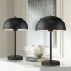 360 Lighting Rhys Modern Mid Century Luxury Accent Table Lamps 19 1/2" High Set Of 2 Black Metal Dome Shaped Shade For Bedroom Living Room Bedside -Lamps and Lighting Store GUEST 70ca852b ff8b 4014 afec 3f153be0a4d9
