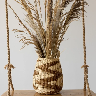 Brown Basket Woven Rope By Foreside Home & Garden 3 Brown Basket Woven Rope By Foreside Home & Garden