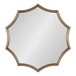 24" X 23" Lalina Scalloped Round Framed Accent Mirror Gold - Kate & Laurel All Things Decor