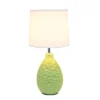 14.17" Traditional Ceramic Texture Thumbprint Tear Drop Table Desk Lamp With Tapered White Shade Green - Creekwood Home -Lamps and Lighting Store GUEST 7154473e 4230 4365 be85 0c92ddc82b62