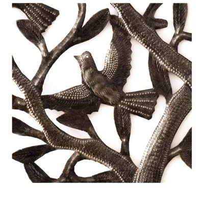 Global Crafts Double Tree Of Life Haitian Steel Drum Indoor/Outdoor Wall Art 5 Global Crafts Double Tree Of Life Haitian Steel Drum Indoor/Outdoor Wall Art - Image 3