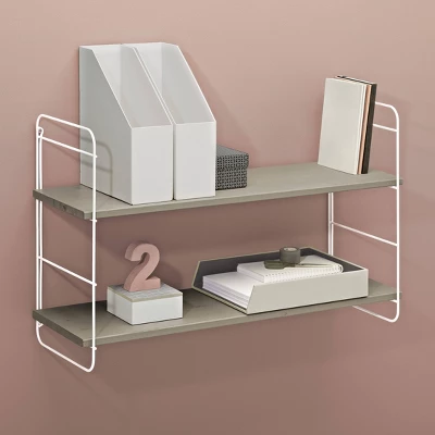 31.5" X 9.7" Scala Pine Shelf Gray/White - Dolle Shelving 4 31.5" X 9.7" Scala Pine Shelf Gray/White - Dolle Shelving - Image 2