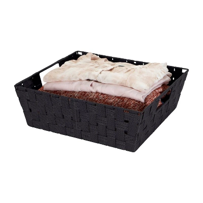 Simplify Large 13" Woven Strap Storage Bin Black 6 Simplify Large 13" Woven Strap Storage Bin Black - Image 4