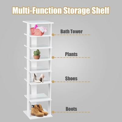 Costway Wooden Shoes Storage Stand 7 Tiers Shoe Rack Organizer Multi-shoe Rack Shoebox 7 Costway Wooden Shoes Storage Stand 7 Tiers Shoe Rack Organizer Multi-shoe Rack Shoebox - Image 5