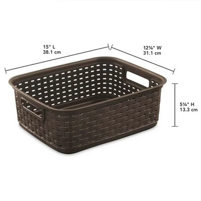 Sterilite Decorative Wicker-Style Short Weave Basket, Espresso (18 Pack) 4 Sterilite Decorative Wicker-Style Short Weave Basket, Espresso (18 Pack) - Image 2