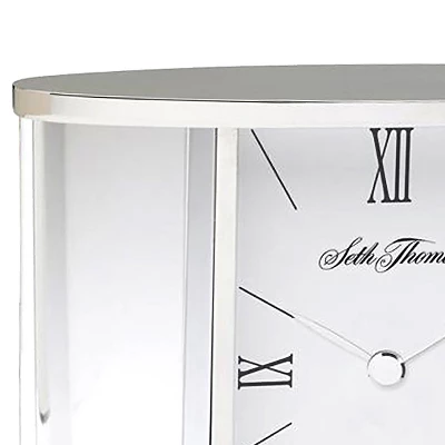Seth Thomas Silver Glass Carriage Table Clock 3 Seth Thomas Silver Glass Carriage Table Clock