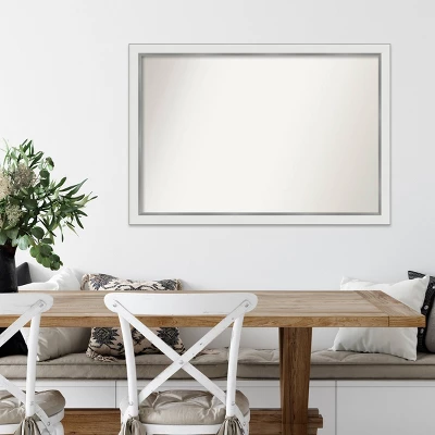 39" X 27" Non-Beveled Eva White Silver Narrow Wall Mirror - Amanti Art 8 39" X 27" Non-Beveled Eva White Silver Narrow Wall Mirror - Amanti Art - Image 6