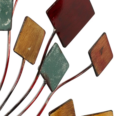 Metal Sunburst Wall Decor With Square Panel Accent Brown - Olivia & May 6 Metal Sunburst Wall Decor With Square Panel Accent Brown - Olivia & May - Image 4