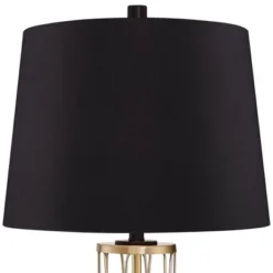 360 Lighting Nathan Modern Table Lamps 25 1/2" High Set Of 2 Gold Metal With USB Charging Ports Black Drum Shade For Bedroom Living Room Home Desk -Lamps and Lighting Store GUEST 793c17c8 f942 420d b160 fd6cfb47baba