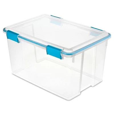 Sterilite 54 Quart Clear Plastic Stackable Storage Container Box Bin With Air Tight Gasket Seal Latching Lid Long Term Organizing Solution 3 Sterilite 54 Quart Clear Plastic Stackable Storage Container Box Bin With Air Tight Gasket Seal Latching Lid Long Term Organizing Solution