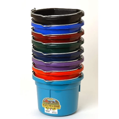 Little Giant P8FBPURPLE 2 Gallon All Purpose Heavy Duty Farm Flat Back Plastic Buckets For Supplies, Toys, Laundry, And Water, Purple, (6 Pack) 4 Little Giant P8FBPURPLE 2 Gallon All Purpose Heavy Duty Farm Flat Back Plastic Buckets For Supplies, Toys, Laundry, And Water, Purple, (6 Pack) - Image 2