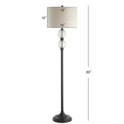 60" Glass/Metal January Floor Lamp (Includes LED Light Bulb) Black - JONATHAN Y -Lamps and Lighting Store GUEST 7c07154b ed48 4715 9cef 79b1418d04bd