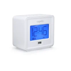 Capello - Dual Alarm Clock With USB Phone Charger - White