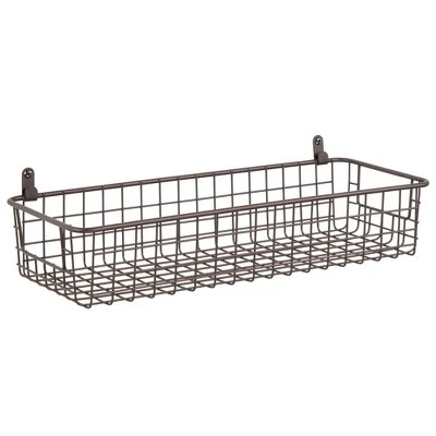 MDesign Metal Wall Mount Hanging Basket Bin For Home Storage 4 MDesign Metal Wall Mount Hanging Basket Bin For Home Storage - Image 2