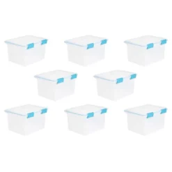 Sterilite 32 Quart Stackable Clear Plastic Storage Tote Container With Blue Gasket Latching Lid For Home And Office Organization, Clear -Lamps and Lighting Store GUEST 7ec27af3 23b9 4d45 8a87 62318e859ff7