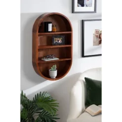 16" X 28" Hutton Wood Capsule Decorative Wall Shelf Walnut Brown - Kate & Laurel All Things Decor 10 16" X 28" Hutton Wood Capsule Decorative Wall Shelf Walnut Brown - Kate & Laurel All Things Decor -Lamps and Lighting Store GUEST 7f5cf5e5 96b2 4da2 accc 0c24605c43de
