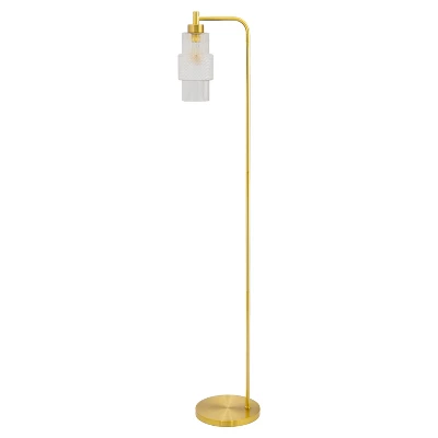 63" Kyra Pillar Shade Floor Lamp Gold - River Of Goods 8 63" Kyra Pillar Shade Floor Lamp Gold - River Of Goods - Image 6