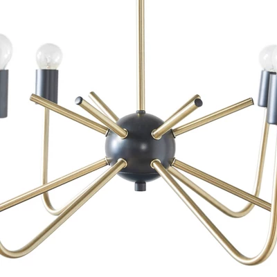 Alexis 6-Light Two-Tone Chandelier Antique Brass/Black - Hampton Hill 6 Alexis 6-Light Two-Tone Chandelier Antique Brass/Black - Hampton Hill - Image 4