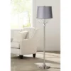 360 Lighting Modern Floor Lamp 62.5" Tall Satin Steel Chrome Crystal Chandelier Light Gray Satin Drum Shade For Living Room Reading Bedroom -Lamps and Lighting Store GUEST 8045973f 55c4 4b22 a064 1ab49151b7f7