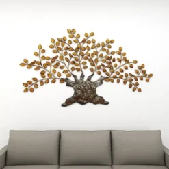 Traditional Metal Tree Indoor Outdoor Wall Decor With Leaves Brown - Olivia & May -Lamps and Lighting Store GUEST 8129baf1 fa15 4bff 8046 dab93b85529b