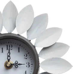 Distressed White Metal Flower Battery Operated Table Clock - Foreside Home & Garden -Lamps and Lighting Store GUEST 8215f264 0507 4ecb 9b08 2196cbdb2b0c