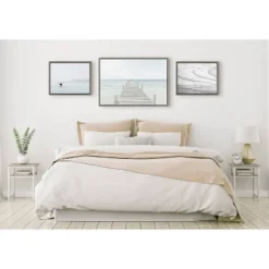 23" X 33" (Set Of 3) Sylvie Ocean Beach Framed Wall Canvas Set Gray - Kate & Laurel All Things Decor -Lamps and Lighting Store GUEST 824f63a4 5096 47f6 bea2 83bca92912dd