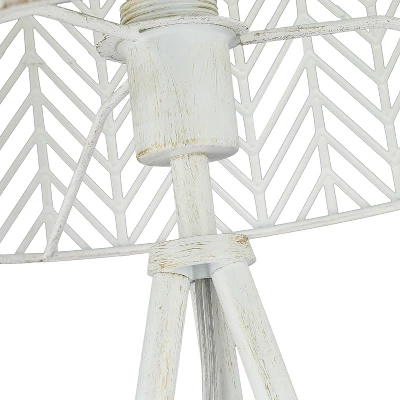 61" Cage Shade Metal Tripod Floor Lamp Ingrid White - River Of Goods 11 61" Cage Shade Metal Tripod Floor Lamp Ingrid White - River Of Goods - Image 9