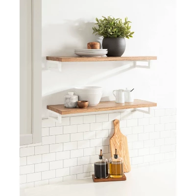 24" X 3" Lankford Wood Shelf Natural/White - Kate & Laurel All Things Decor 11 24" X 3" Lankford Wood Shelf Natural/White - Kate & Laurel All Things Decor - Image 9
