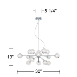 Possini Euro Design Spheres Chrome Chandelier 30" Wide Mid Century Modern Sputnik Glass Shade 15-Light Fixture For Dining Room House Kitchen Island -Lamps and Lighting Store GUEST 8772331e e3e9 4e9a 812a 65f1d7d6b17e