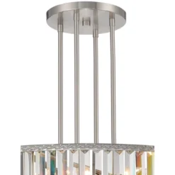 Stiffel Brushed Nickel Chandelier 40 1/4" Wide Modern 2-Tier Frame Clear Crystal 16-Light Fixture For Dining Room House Entryway -Lamps and Lighting Store GUEST 881e5ef4 cd95 49b2 a203 8f761ea231e7