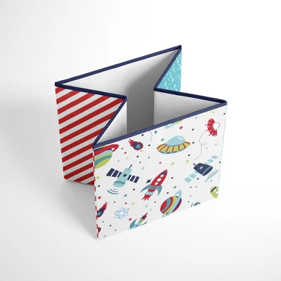 Bacati - Space Multicolor Boys Cotton Storage Box Small 3 Bacati - Space Multicolor Boys Cotton Storage Box Small
