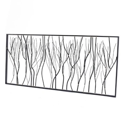 LuxenHome Black Abstract Trees Rectangular Metal Wall Decor 7 LuxenHome Black Abstract Trees Rectangular Metal Wall Decor - Image 5