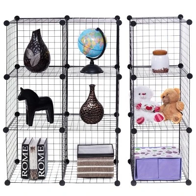 Costway 12 Cube Grid Wire Organizer Wardrobe Shelves Bookcase DIY 6 Costway 12 Cube Grid Wire Organizer Wardrobe Shelves Bookcase DIY - Image 4