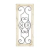 Wood Scroll Window Inspired Wall Decor With Metal Scrollwork Relief White - Olivia & May